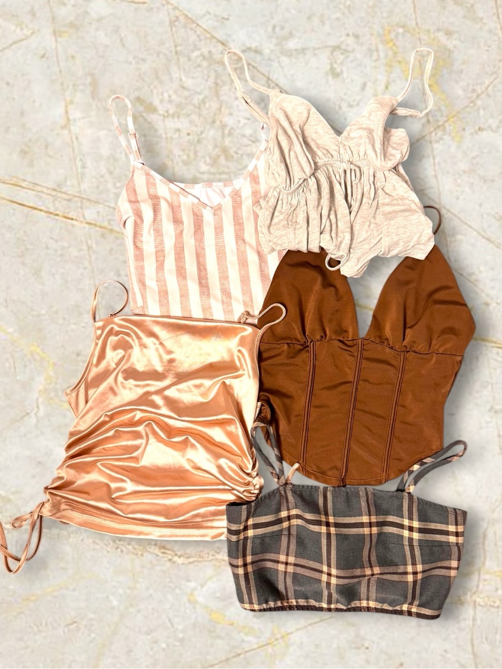 ✨MIX&MATCH: 4 FOR $25✨ ✨ Champagne Satin Ruched Cami | Side Tie - Picture 5 of 5